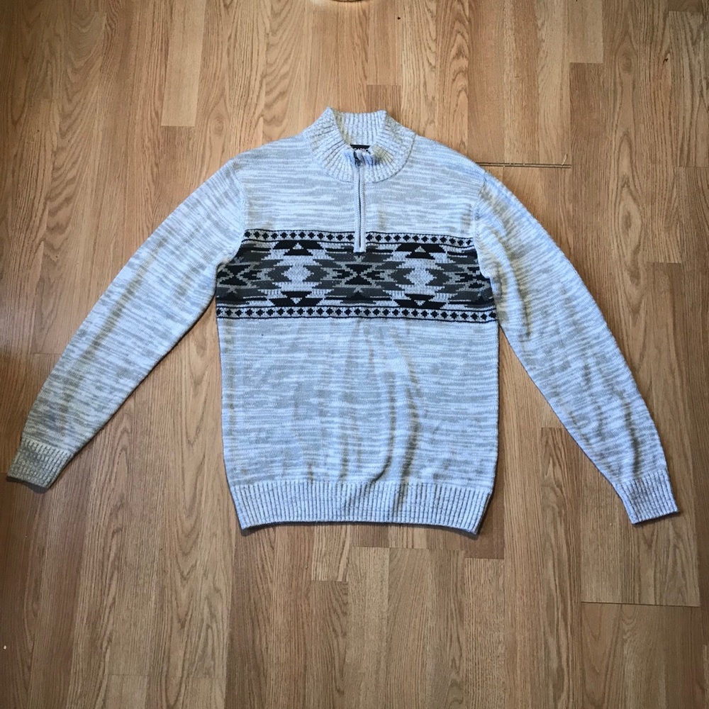 Carbon Pullover Large Gray and White